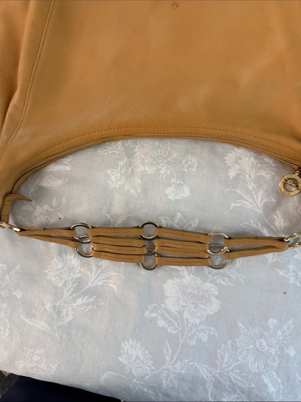 Longchamp Leather Quadruple Strap Vintage VTG Ring Slim Hobo Bag Purse Handbag - Picture 8 of 9